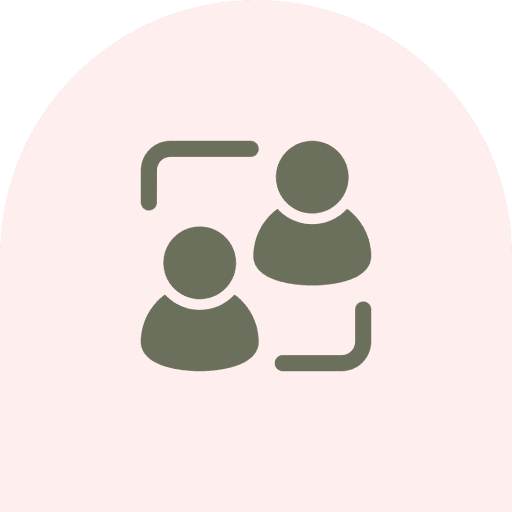 Minimalist people icon on pink background
